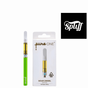 Pure One Sour Diesel disposable vape pen for cannabis concentrates.