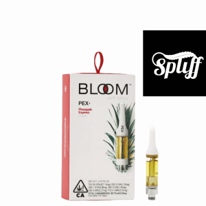 Bloom PEX Pineapple Express vape cartridge for cannabis concentrates.