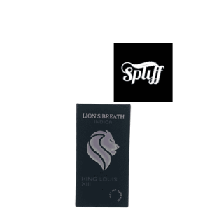 Lion's Breath Indica cannabis strain packaging at Spliff Nation Dispensary.
