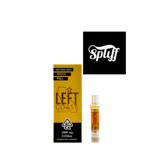 Northern Lights Indica vape cartridge with packaging at Spliff Nation Dispensary.