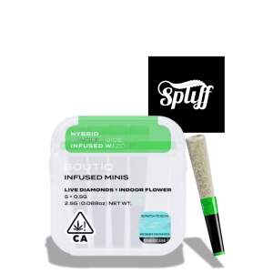 Hybrid Jungle Juice infused minis with live diamonds and indoor flower at Spliff Nation Dispensary.