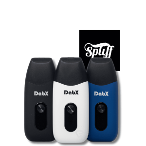 DabX DabX Dual-Use Wax and 510 Cartridge Vaporizer in black, white, and blue colors.