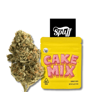 Cookies Cake Mix premium flower 3.5g indica hybrid at Spliff Nation Dispensary Los Angeles