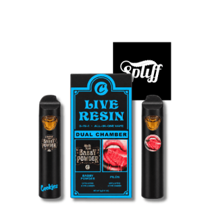 Cookies Baby Powder x Pilon 2g dual-chamber disposable vape in Los Angeles