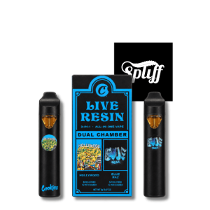 Cookies Hollywood x Blue Raz 2g dual-chamber disposable vape in Los Angeles